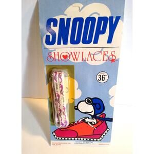Snoopy Dog Pilot Peanuts Shoelaces Vintage UNUSED 1965 Original Show Laces 36